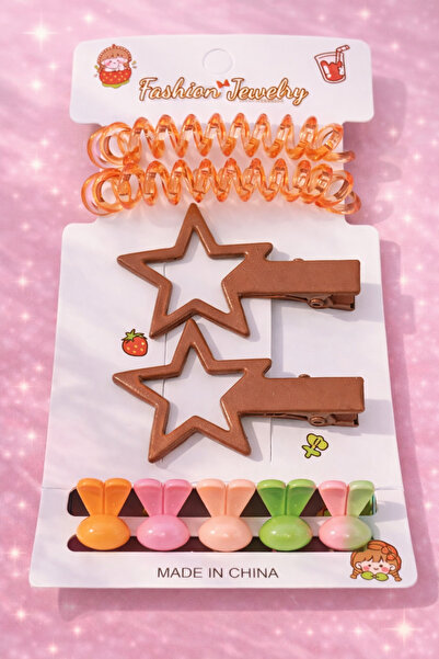 Renkli kids Σετ αγκράφες για κορίτσια και βρέφη με αστέρια 8 τεμαχίων