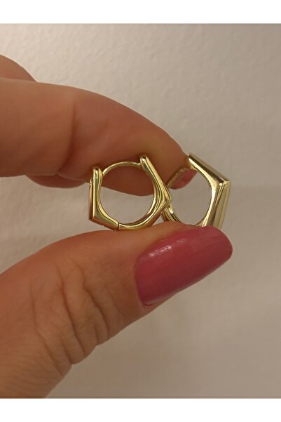 Butik XUping 14K köşeli Gold Halka Küpe