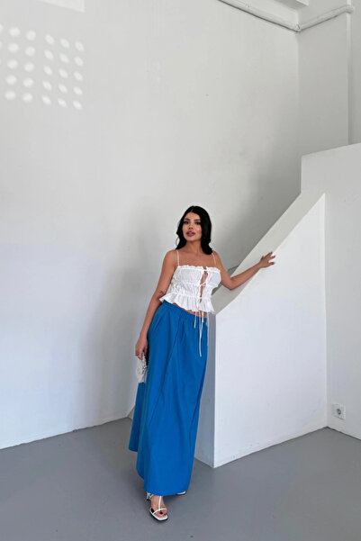 nedo7 Skirt şanel boy soft fabric - Cobalt