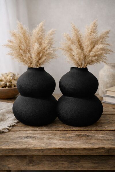 rufhomedesign 2’li Modern Şık Bohem 12 cm Vazo Pinterest Pampas Vazosu Dekora...