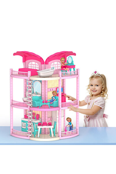 DEDE Bella’nın Masal Evi – Bebekli & Renkli Oyun Seti, 3+ Yaş / Oyuncak Evi