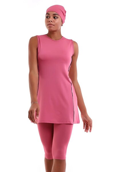 aydenahome ملابس سباحة نسائية محتشمة بتصميم نصف مغلق بدون أكمام مع وسادة صدر ...