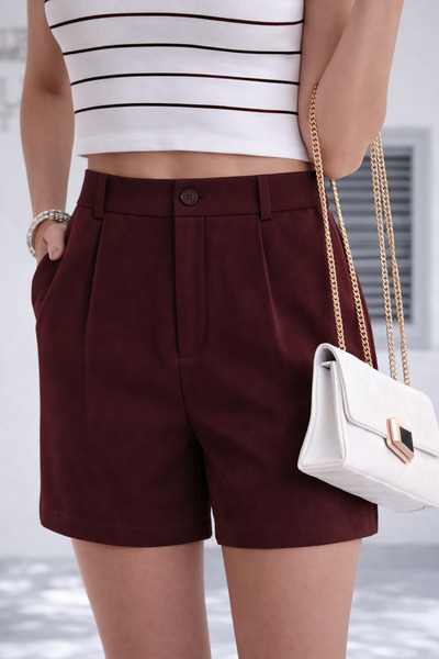 Hazel Women's Cherry Classic Pleated Shorts
