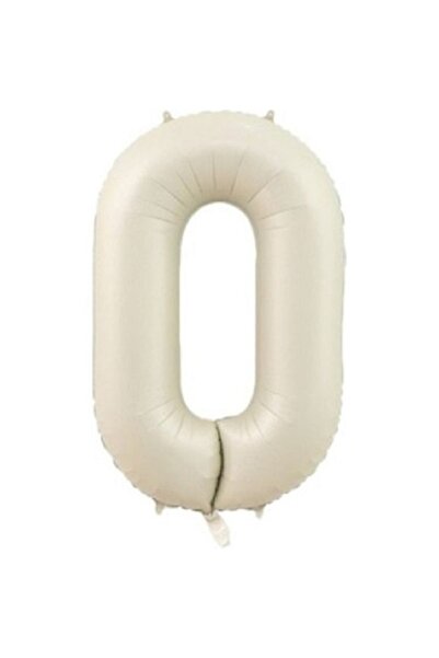 BenimMarifetlerim بالون فويل كريمي على شكل رقم 0 مقاس 34 بوصة 86 سم