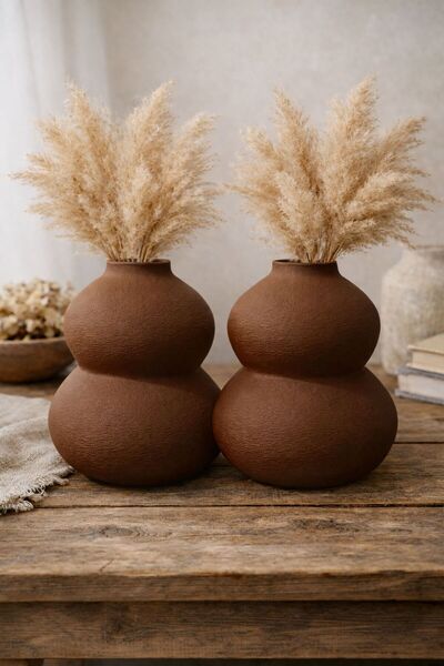 rufhomedesign 2’li Modern Şık Bohem 12 cm Vazo Pinterest Pampas Vazosu Dekora...