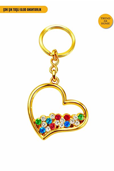 OSKAR FIRÇA Very Stylish Gold Stone Keychains – Colorful Shiny Crystal Stone ...