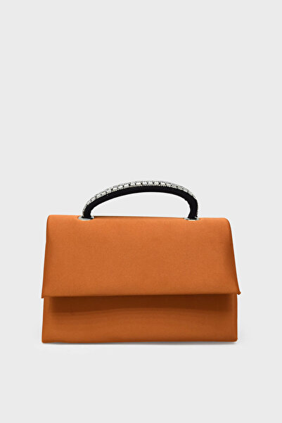 kanuga Women's Evening Dress Bag Orange Satin Shn64