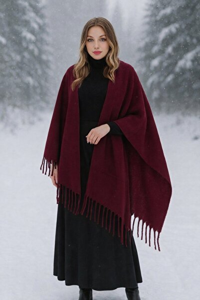 luwian Premium Yumuşak Dokulu Püsküllü Kışlık Şal