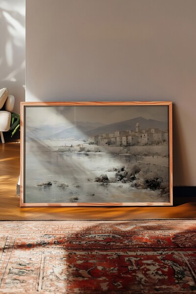 Postifull Tablou vintage, poster cu rama din lemn, decor de perete vintage