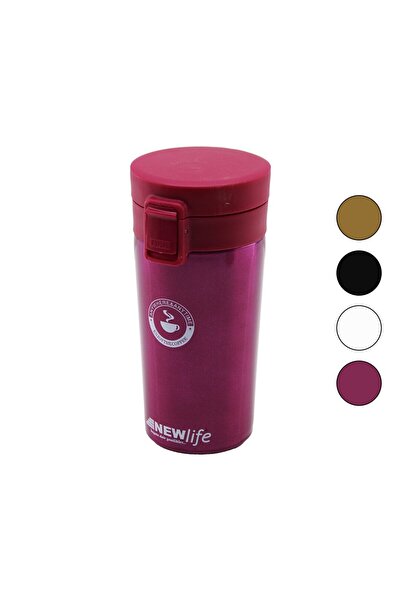 VANCH Steel=18-8 Metal Thermos Cup 300ml with Filter, Handleless, Push-To-Ope...