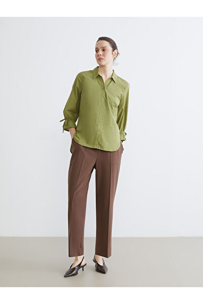 LC Waikiki Lcw Grace Brown Elastic Waist Women's Trousers S6Dj19Z8