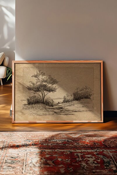 Postifull Vintage slika, poster u drvenom okviru, vintage zidni dekor