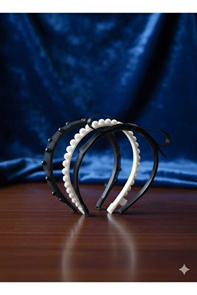 Crown Set of 3 with Beads and Bowties - Black & White