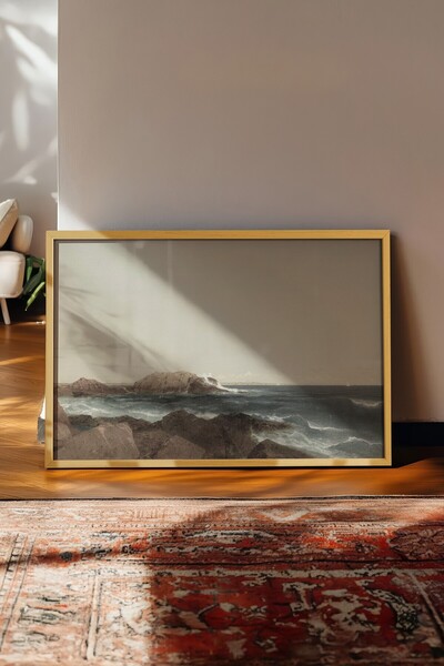 Postifull Vintage slika, poster u bež okviru, vintage zidni dekor