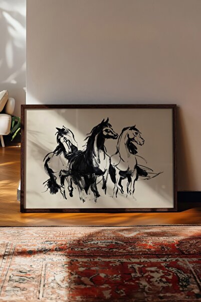 Postifull Tablou vintage, poster cu rama maro, decor de perete vintage