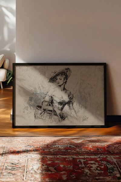 Postifull Vintage slika, poster u crnoj ramovini, vintage zidni dekor