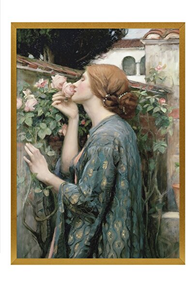 Postifull Tablou vintage, poster cu rama aurie, decor de perete vintage