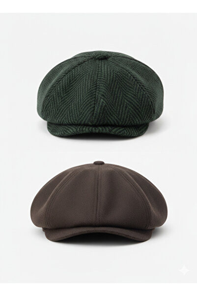 derikem Men's Winter Cap Hat Eight-Piece Classic Model British Cap