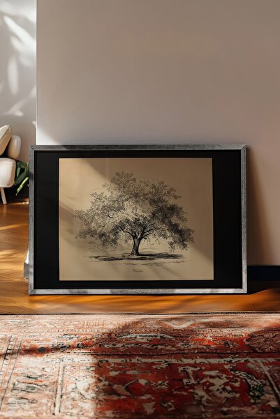 Postifull Tablou vintage, poster cu rama argintie, decor de perete vintage