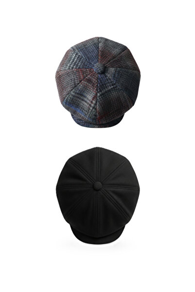 derikem Men's Winter Cap Hat Eight-Piece Classic Model British Cap