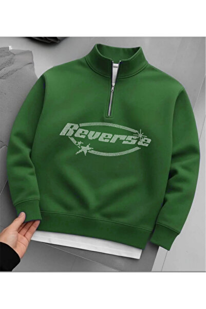 Risil-Nu Company Unisex Half Zipper 3Yarn (Sha Fleece-Lined Winter Stone Ba P...