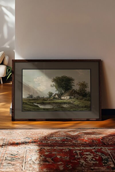 Postifull Vintage Painting, Brown Framed Poster, Vintage Wall Decor