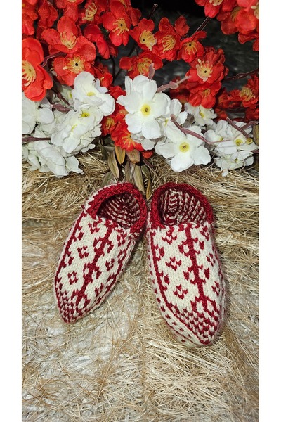 Butik Gültürkmen Türkmen milli desenli Kız Çocuk Patik Muline ipinden yapılmı...