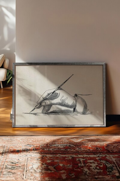 Postifull Tablou vintage, poster cu rama argintie, decor de perete vintage