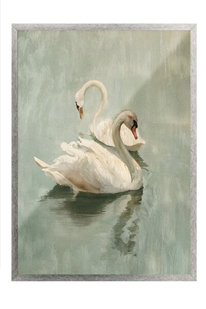 Postifull Tablou vintage, poster cu rama argintie, decor de perete vintage