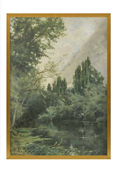 Postifull Tablou vintage, poster cu rama aurie, decor de perete vintage