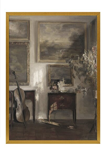 Postifull Tablou vintage, poster cu rama aurie, decor de perete vintage