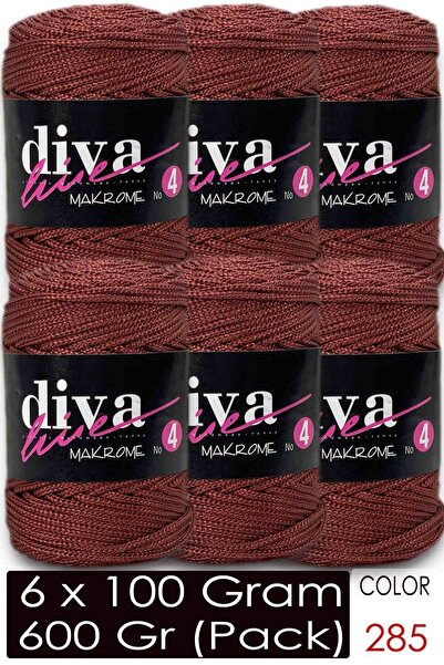 Diva İplik Diva Macrame Cord Thick (No:4) 285 Cinnamon (Pack of 6)