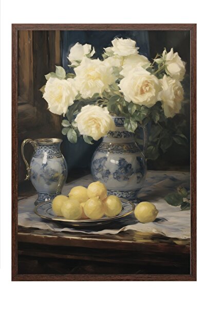 Postifull Tablou vintage, poster cu rama maro, decor de perete vintage