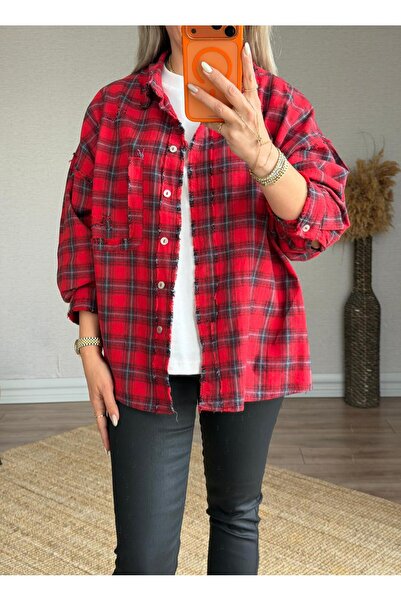 Butik Kırmızı Oduncu Gömlek