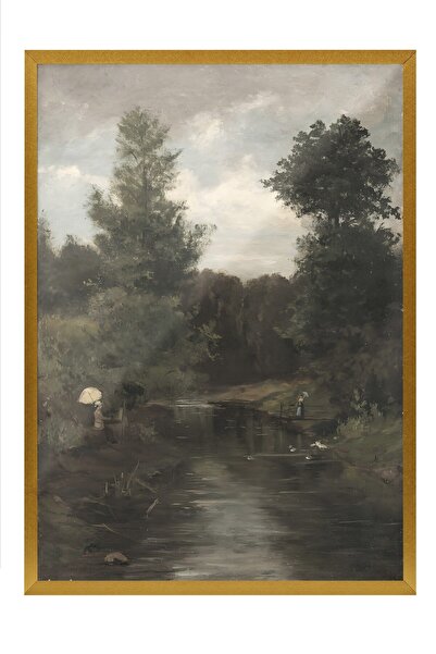 Postifull Tablou vintage, poster cu rama aurie, decor de perete vintage