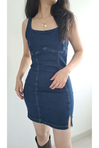 Mety Kalın Askılı Elbise