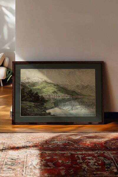 Postifull Vintage slika, poster u smeđoj ramovani, vintage zidni dekor