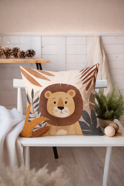 Atlas collection Baby Room Decorative Lion Pillow Case Sweet Lion Baby Boy & Kids Room Decor