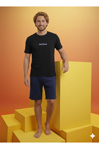 Ayans Pijama Combed Cotton Single Jersey Men's Capri Pajama Set