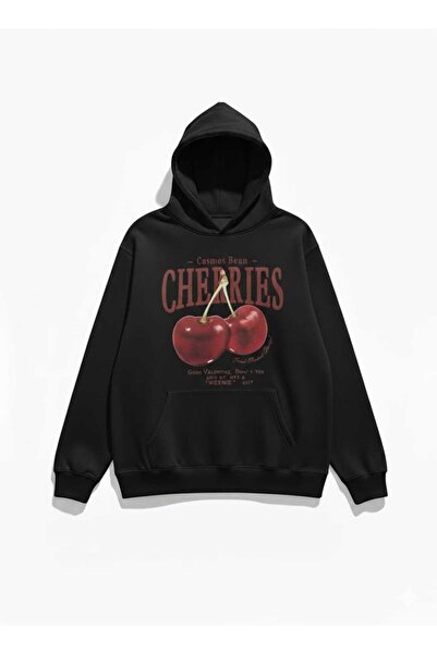 Framgan Hanorac oversize cu glugă, unisex, pentru femei, cu imprimeu cu cireș...