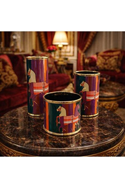 Generic Luxury Ceramic Decorative Vases Set with Classic Horse Pattern – 3 Pi...