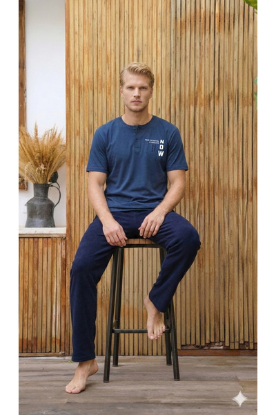 Ayans Pijama Σετ ανδρικές πιτζάμες καλοκαιρινές βαμβακερές χτενισμένες (süprem).