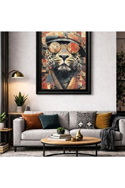 FUHUY لوحة جدارية بإطار أسود أنيق