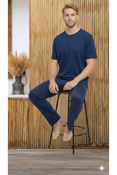 Ayans Pijama Літній бавовняний комплект чоловічої піжами Suprem з начісуванням