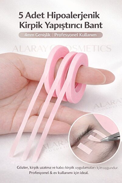 alaraycosmetics Hipoalerjenik Kirpik Bandı 4 mm – 5 Adet | Profesyonel Kirpik...
