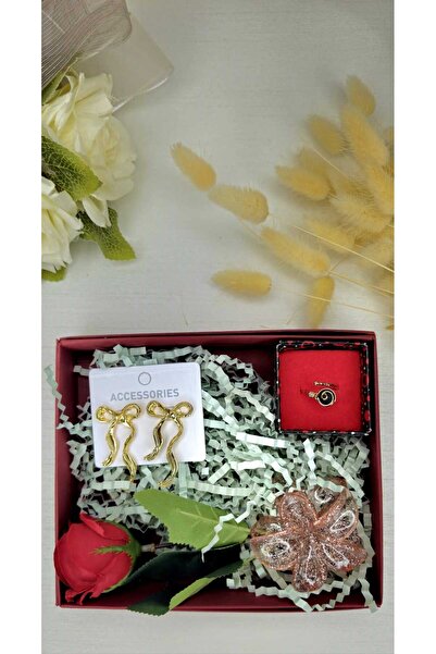 Ivory Pearl أقراط على شكل شريط على شكل فيونكة، سوار من الحجر الطبيعي، صندوق ه...