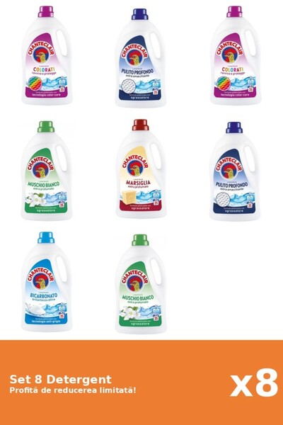 Chanteclair Set 8 Detergent Chanteclair: 2xColor, 2xClasic, 2xMosc Alb, 1xMar...