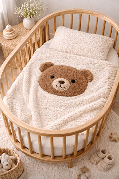 zabonti home Bear Baby Blanket and Bedspread White Color (Outside Teddy, Insi...