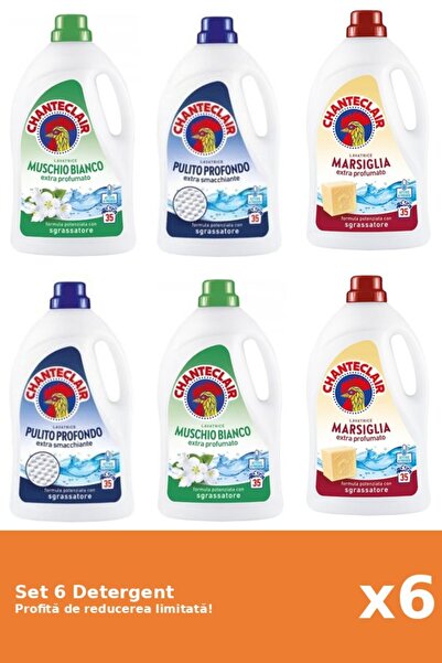 Chanteclair Set 6 Detergent Chanteclair: 2xMosc Alb, 2xClasic, 2xMarsilia