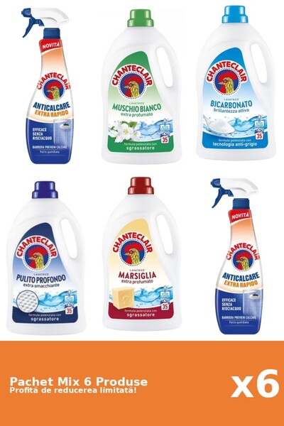 Chanteclair Set of 6 Chanteclair Mix: 2 Anti-limescale, 4 Detergent